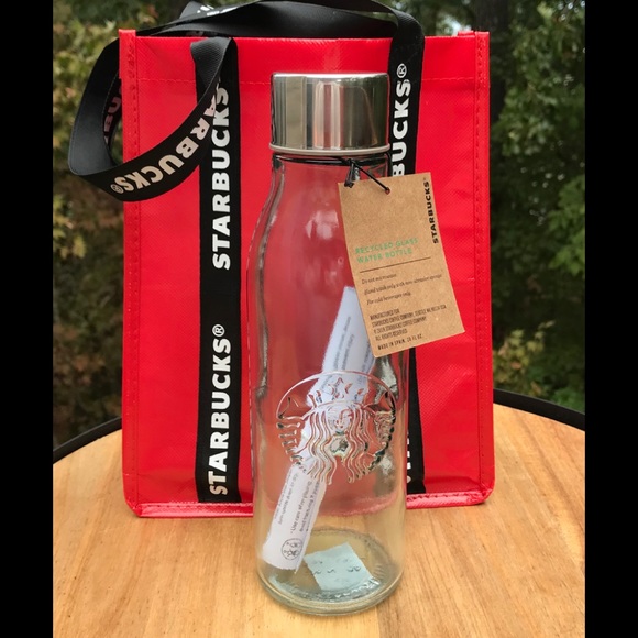 Starbucks Other - Starbucks Recycled Glass 20oz. Water Bottle + bag